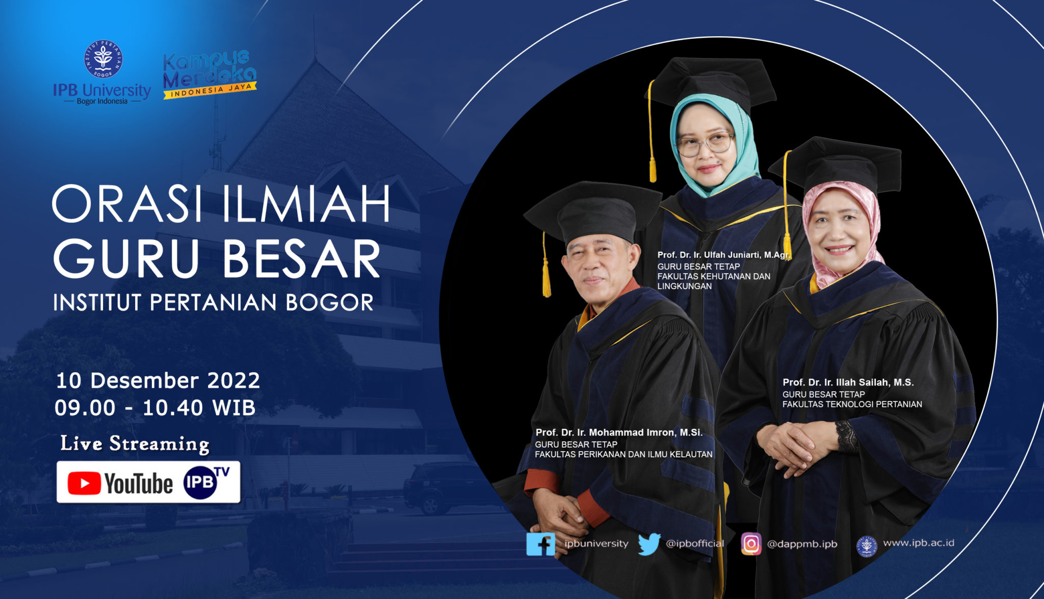 Orasi Ilmiah Guru Besar IPB | Sabtu, 10 Desember 2022