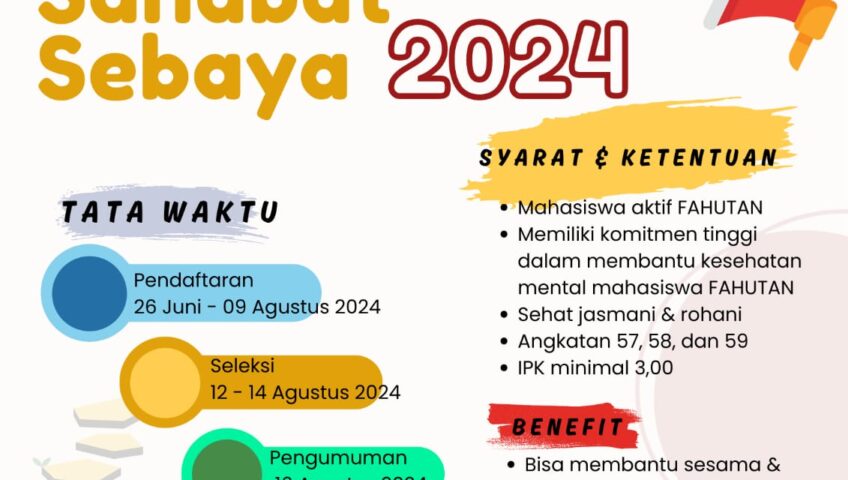 Volunteer Open Recruitment Sahabat Sebaya 2024