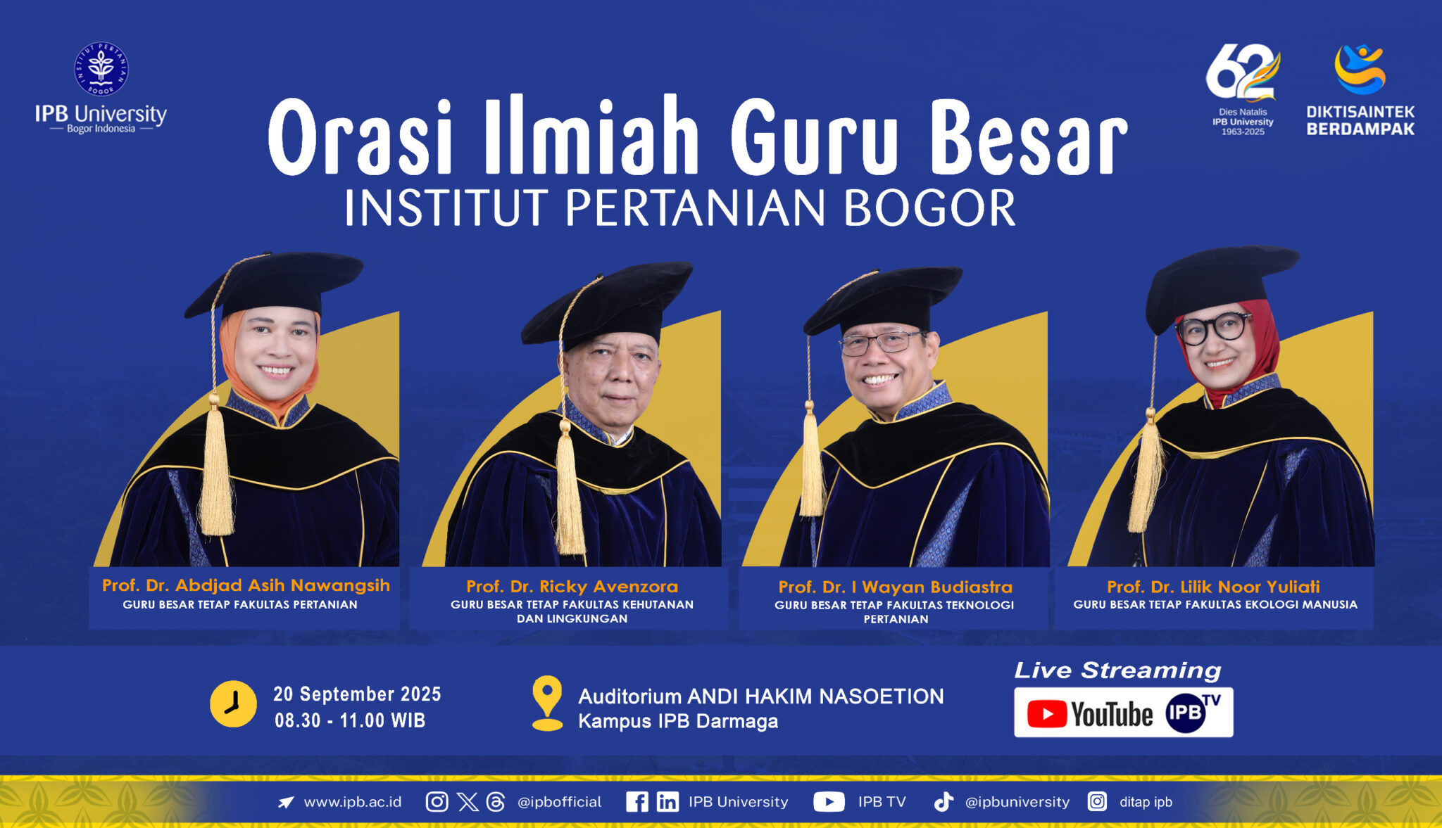 Orasi Ilmiah Guru Besar IPB | 20 September 2025
