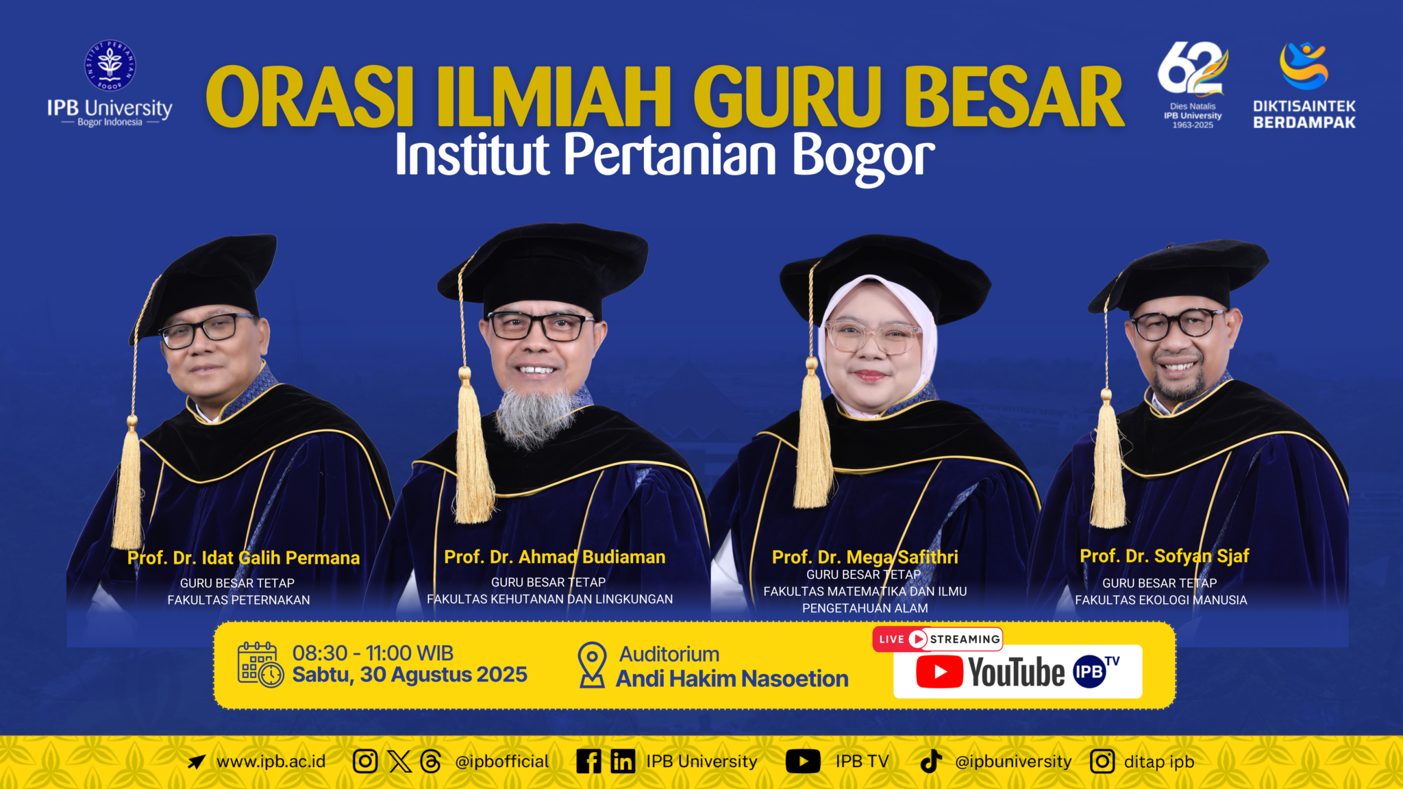 Orasi Ilmiah Guru Besar IPB | 30 Agustus 2025