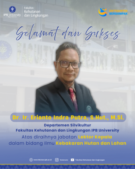 Selamat dan Sukses 𝗗𝗿. 𝗘𝗿𝗶𝗮𝗻𝘁𝗼 𝗜𝗻𝗱𝗿𝗮 𝗣𝘂𝘁𝗿𝗮, 𝗦.𝗛𝘂𝘁., 𝗠.𝗦𝗶.